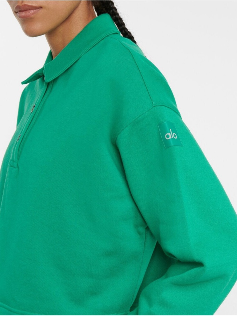ALO Yoga Green Polo-Style Pullover Jacket